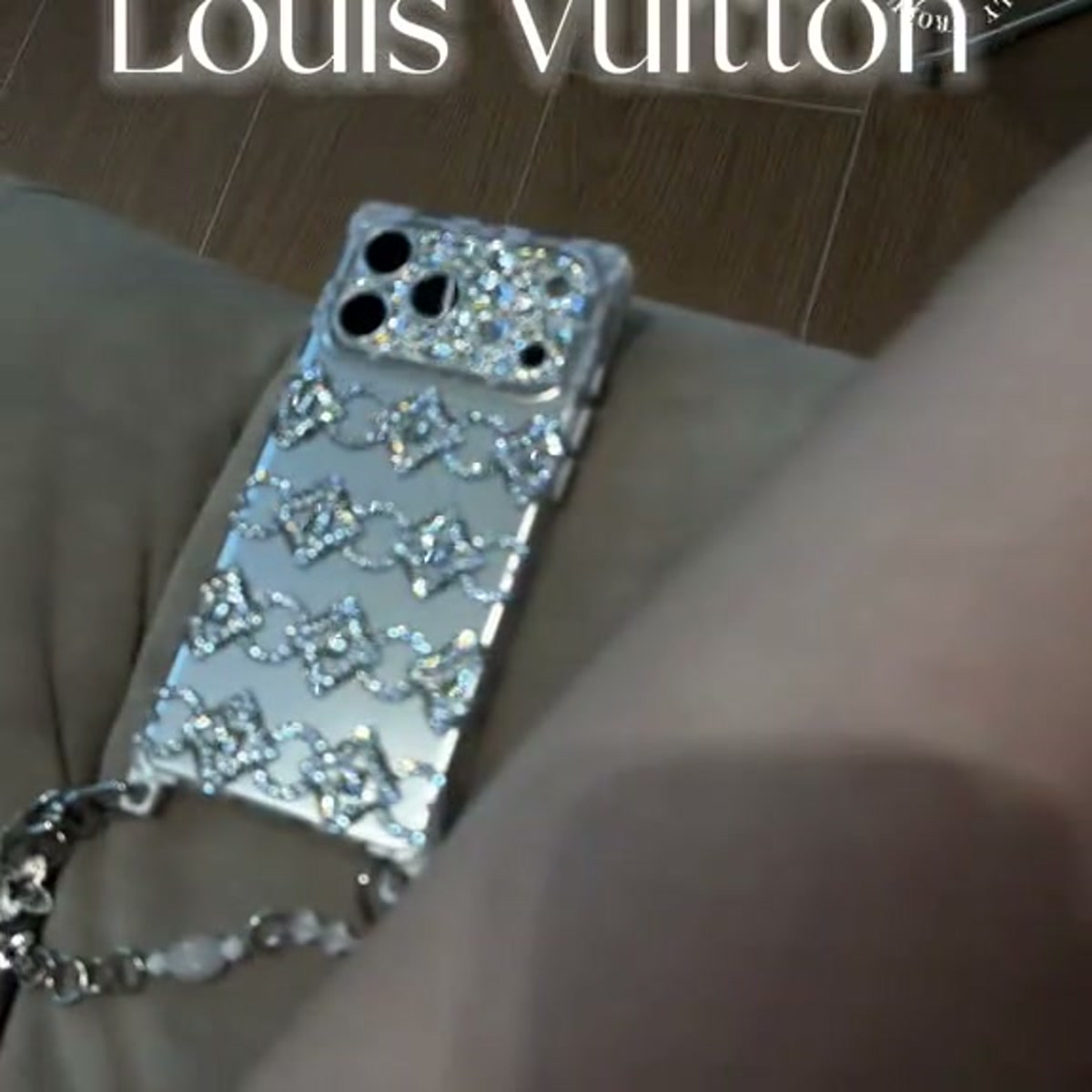 Silver Crystal Lace Chain iPhone Case