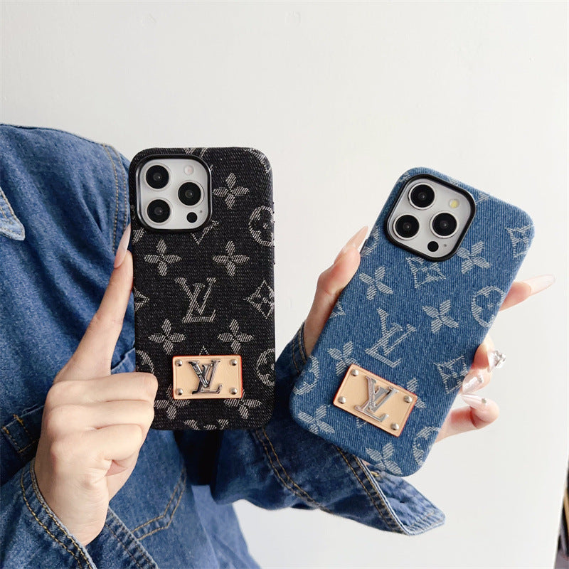 Classic Letters Denim iPhone Case