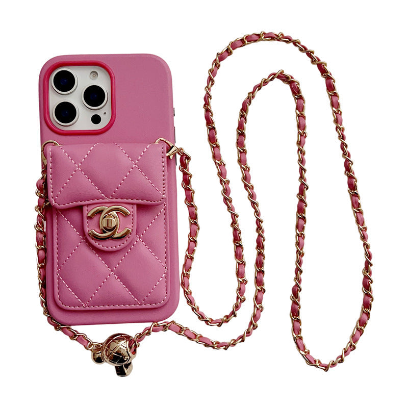 Crossbody Metal Buckle Leather iPhone Case