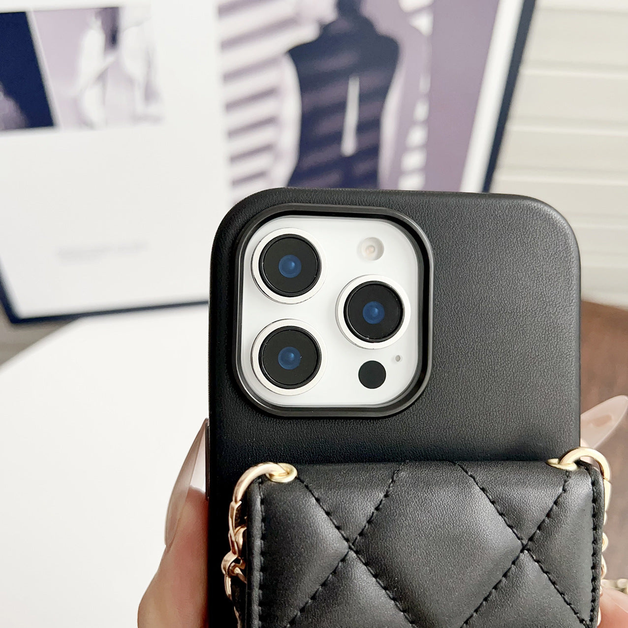 Crossbody Metal Buckle Leather iPhone Case