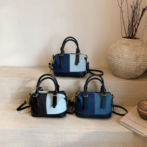 Contrasting Color Shell Bag Splicing Messenger Handbag