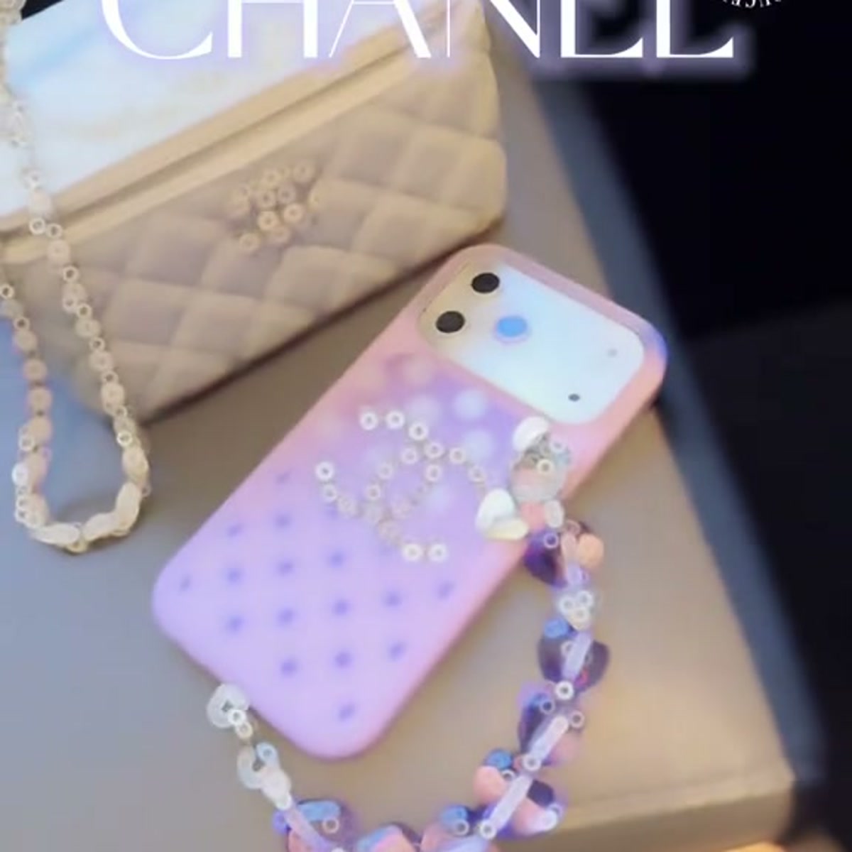 Lavender Crystal Chain iPhone Case