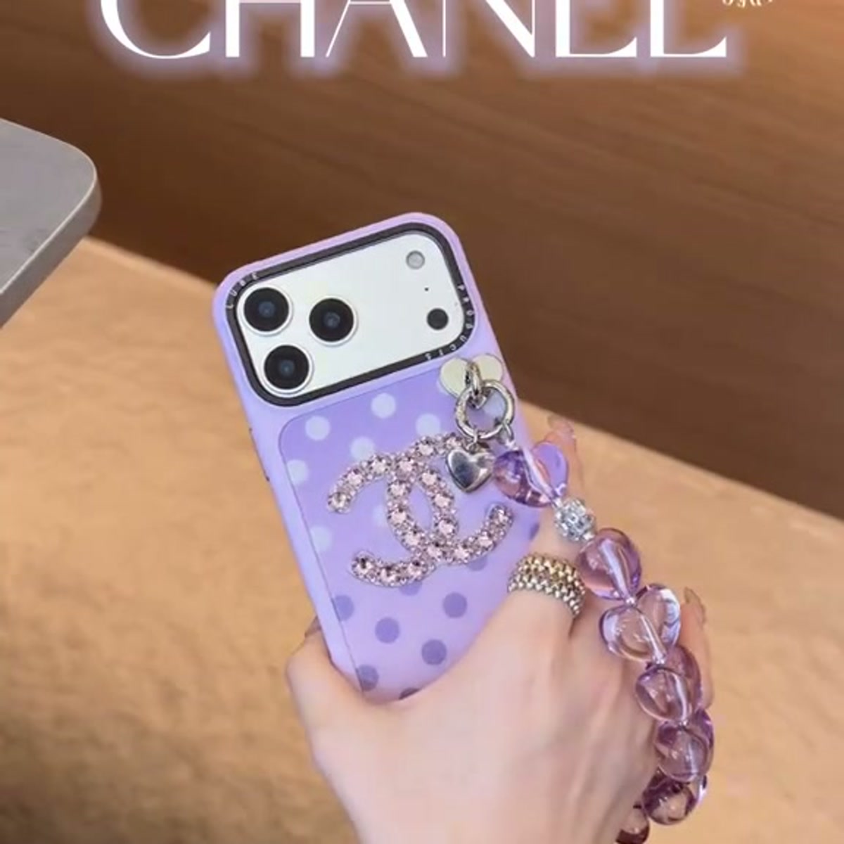 Lavender Crystal Chain iPhone Case