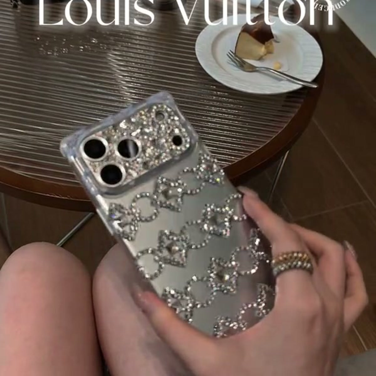 Silver Crystal Lace Chain iPhone Case