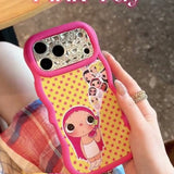 Hot Pink Crystal Doll Charm iPhone Case