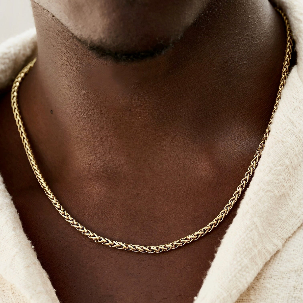 Palm Chain in Yellow Gold - 4mm