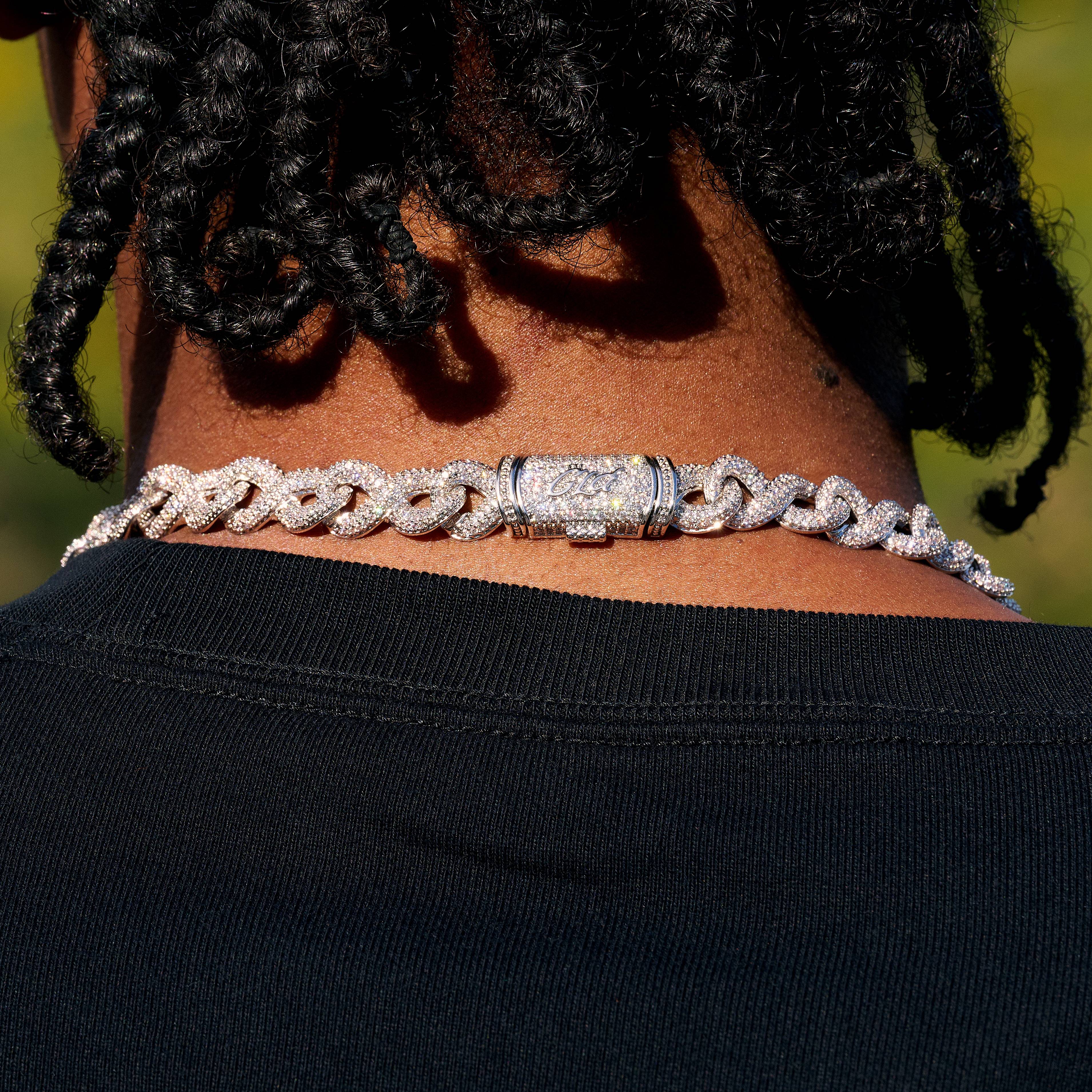 Iced Infinity Chain in White Gold - 10mm