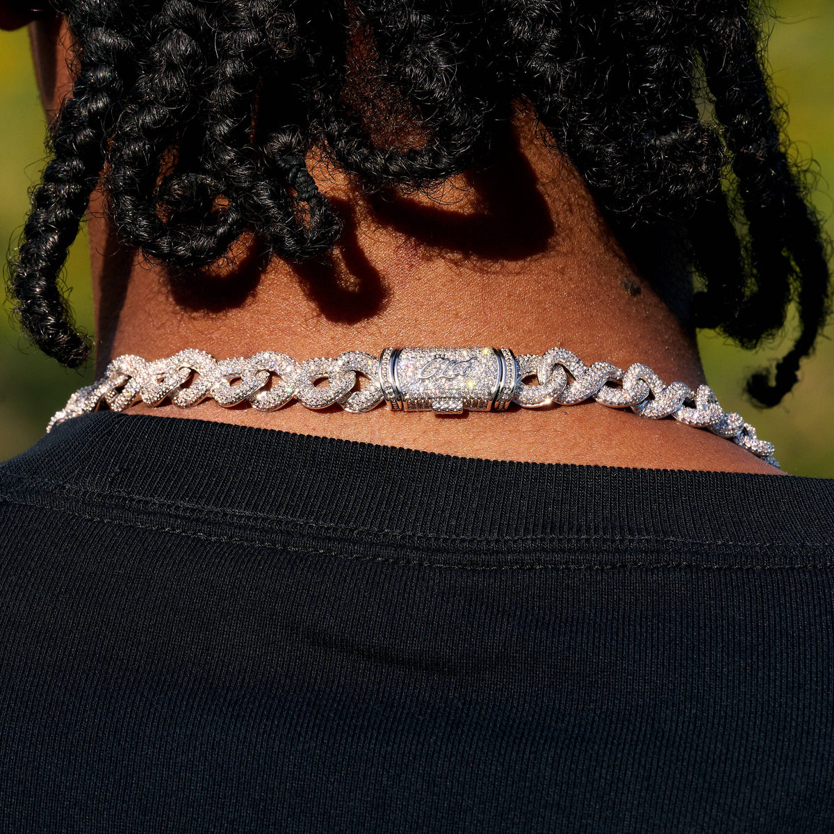 Iced Infinity Chain in White Gold - 10mm