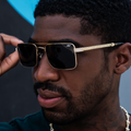 25th Street Sunglasses in Yellow Gold with Sunglass Chain