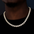 Clustered Tennis Chain in Yellow Gold- 8.5mm