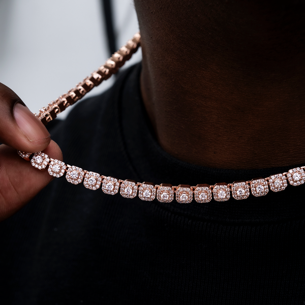 Micro Clustered Tennis Chain in Rose Gold - 6mm