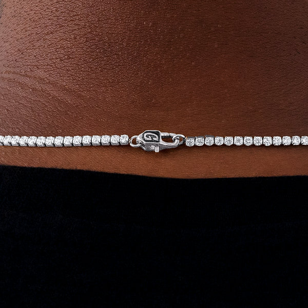 Micro Tennis Chain in White Gold