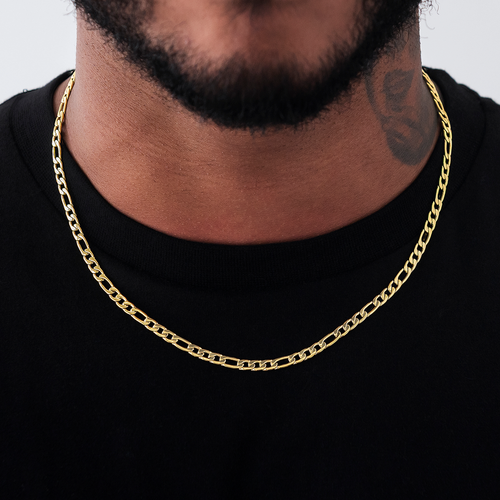 Figaro Chain in Yellow Gold - 4mm