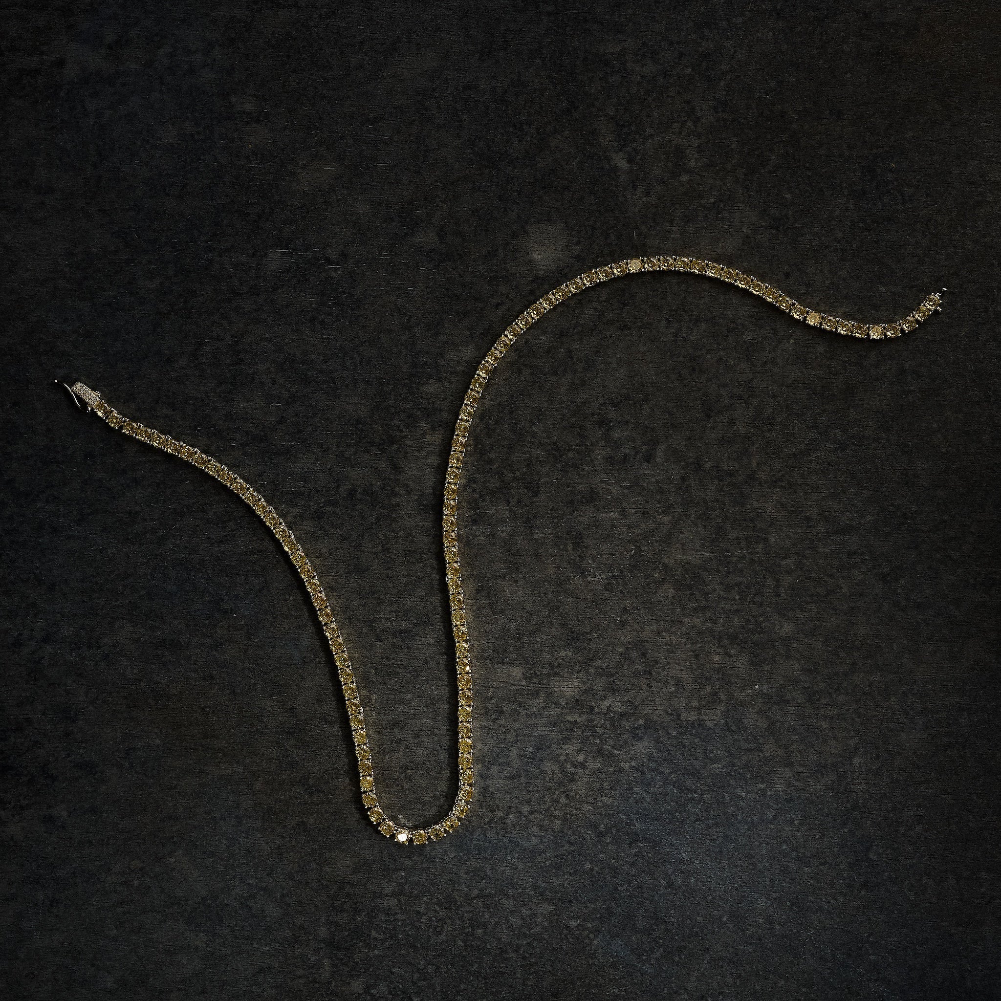 GLD X Bloody Osiris 5mm Lab Diamond Canary Tennis Chain in Solid Yellow Gold