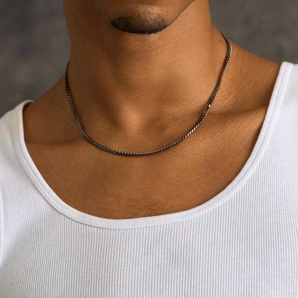 Micro Cuban Chain in Black - 3mm