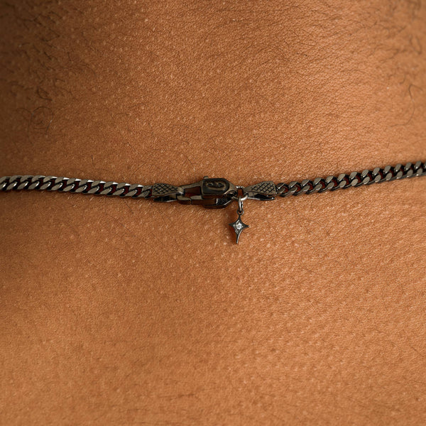 Micro Cuban Chain in Black - 3mm