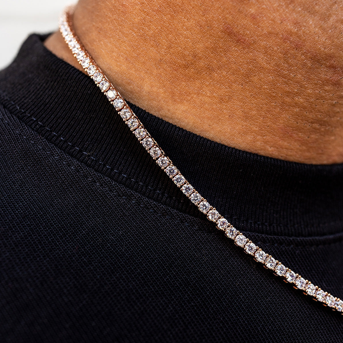 Diamond Tennis Chain in Rose Gold- 3mm