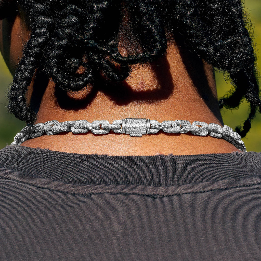 GLD X Bloody Osiris Lab Diamond Voronoi Link Chain in Solid White Gold