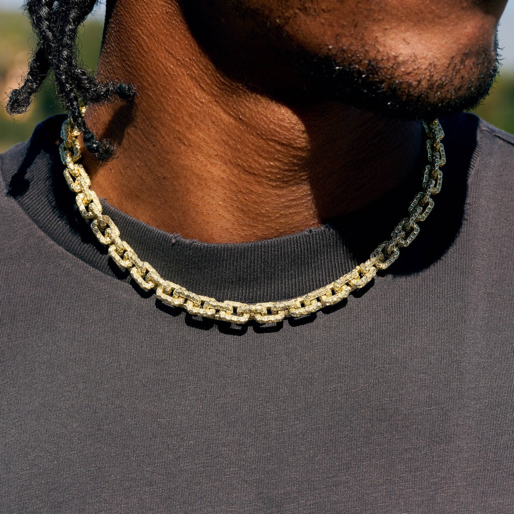 GLD X Bloody Osiris Lab Diamond Voronoi Link Chain in Solid Yellow Gold