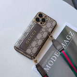 Classic Letter Crossbody Card Holder iPhone Case