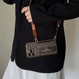 Classic Letter Crossbody Card Holder iPhone Case