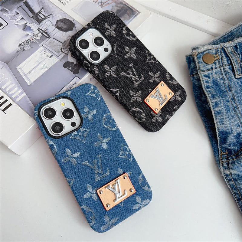 Classic Letters Denim iPhone Case
