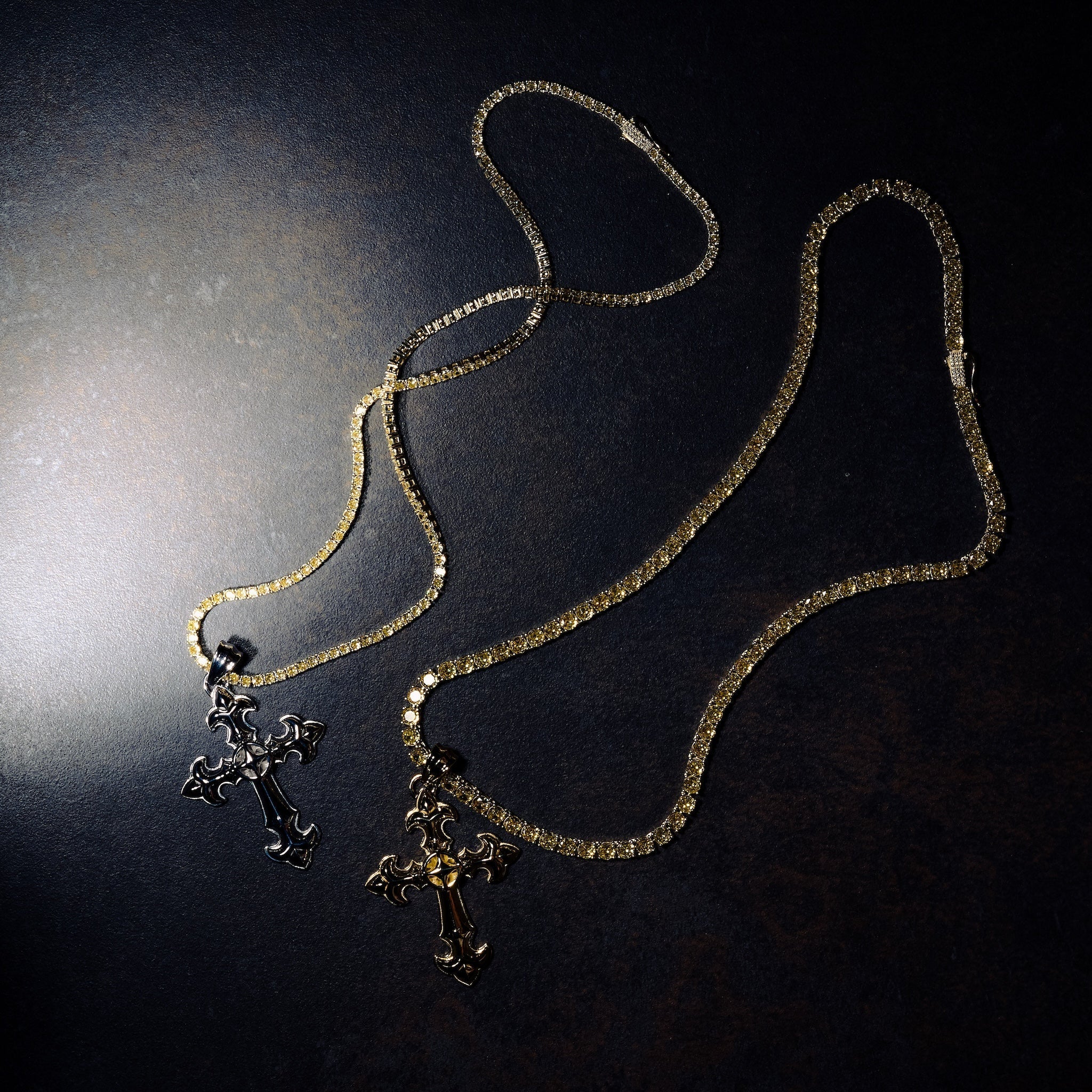 GLD X Bloody Osiris Iced Canary 5mm Diamond Tennis Chain in Yellow Gold Vermeil