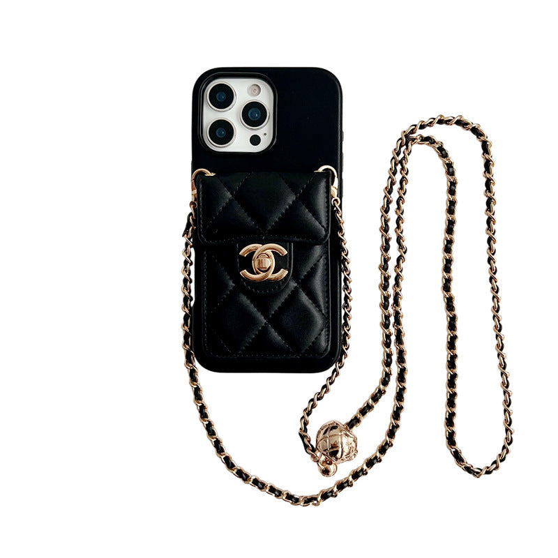Crossbody Metal Buckle Leather iPhone Case