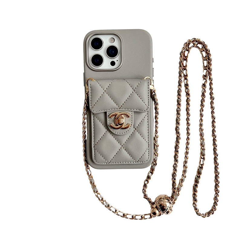 Crossbody Metal Buckle Leather iPhone Case