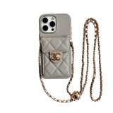 Crossbody Metal Buckle Leather iPhone Case