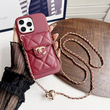 Crossbody Metal Buckle Leather iPhone Case