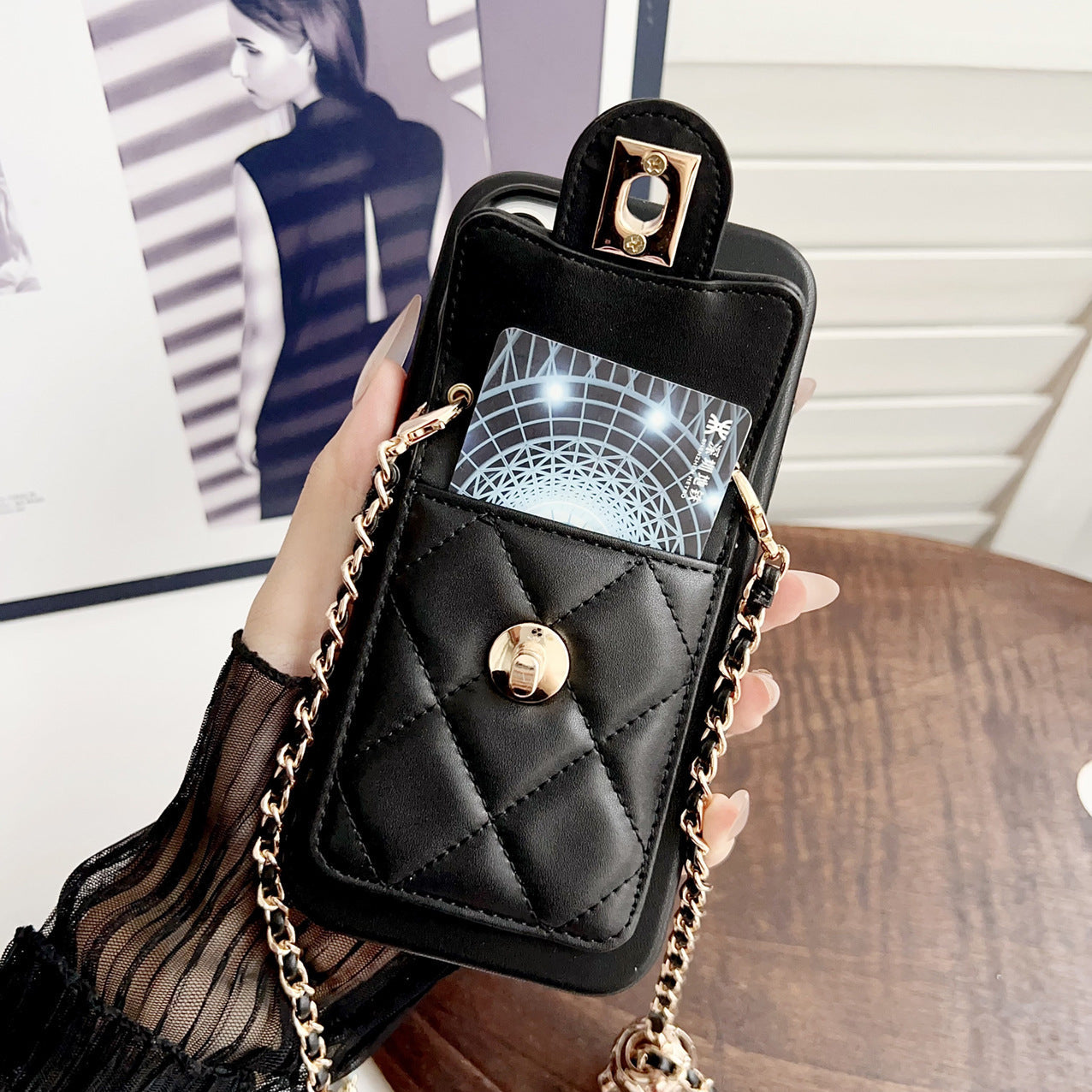 Crossbody Metal Buckle Leather iPhone Case
