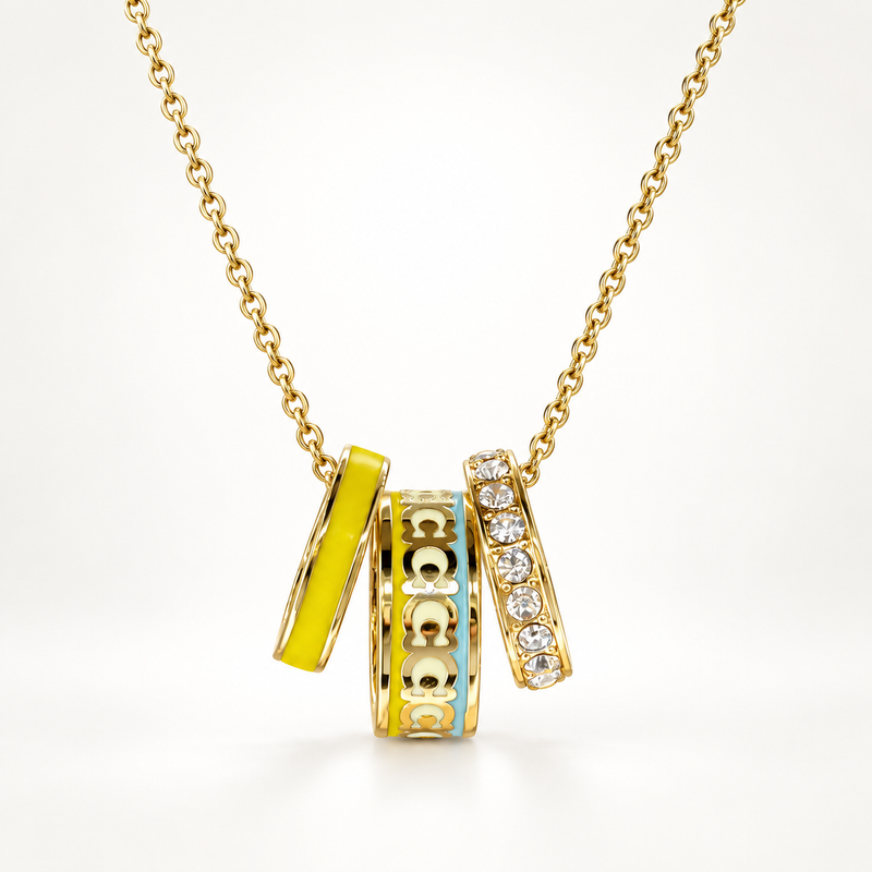 Enamel and Crystal Necklace