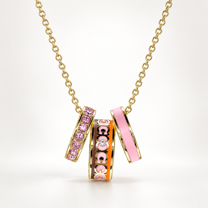 Enamel and Crystal Necklace