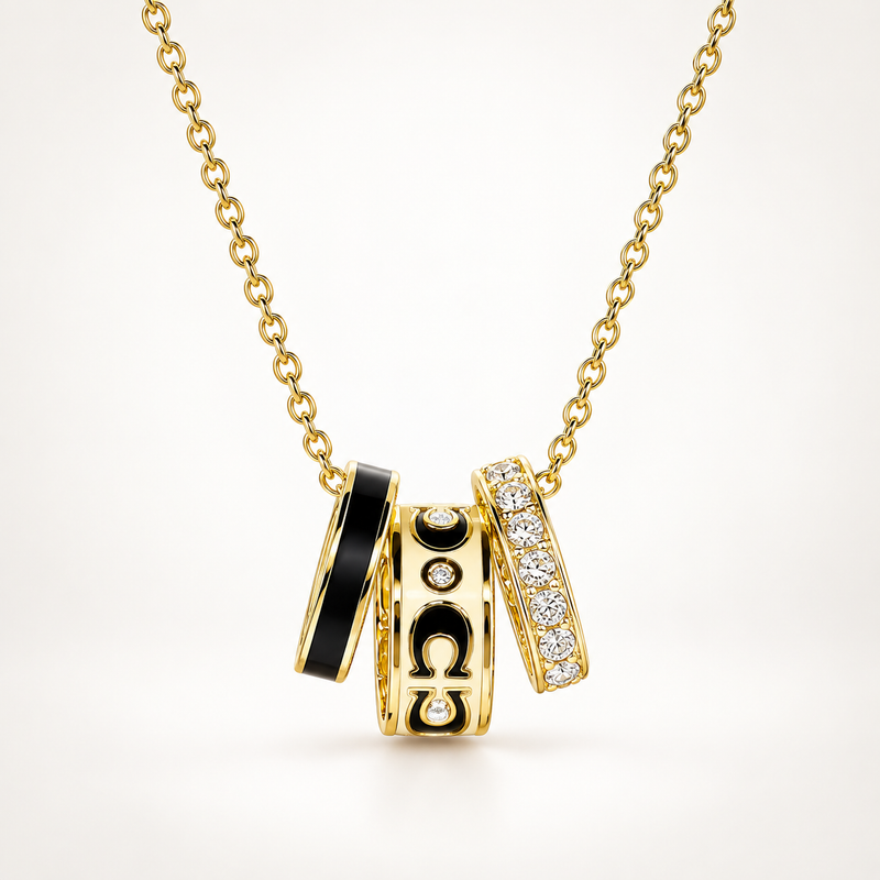 Enamel and Crystal Necklace