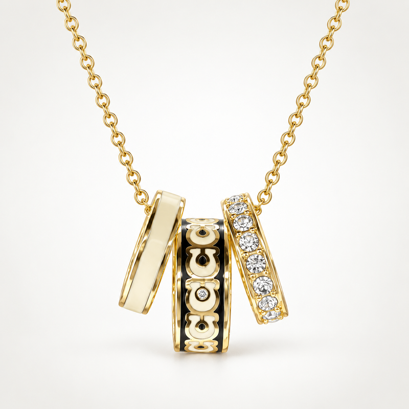 Enamel and Crystal Necklace