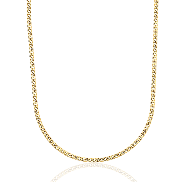 Micro Cuban Chain in Yellow Gold- 3mm