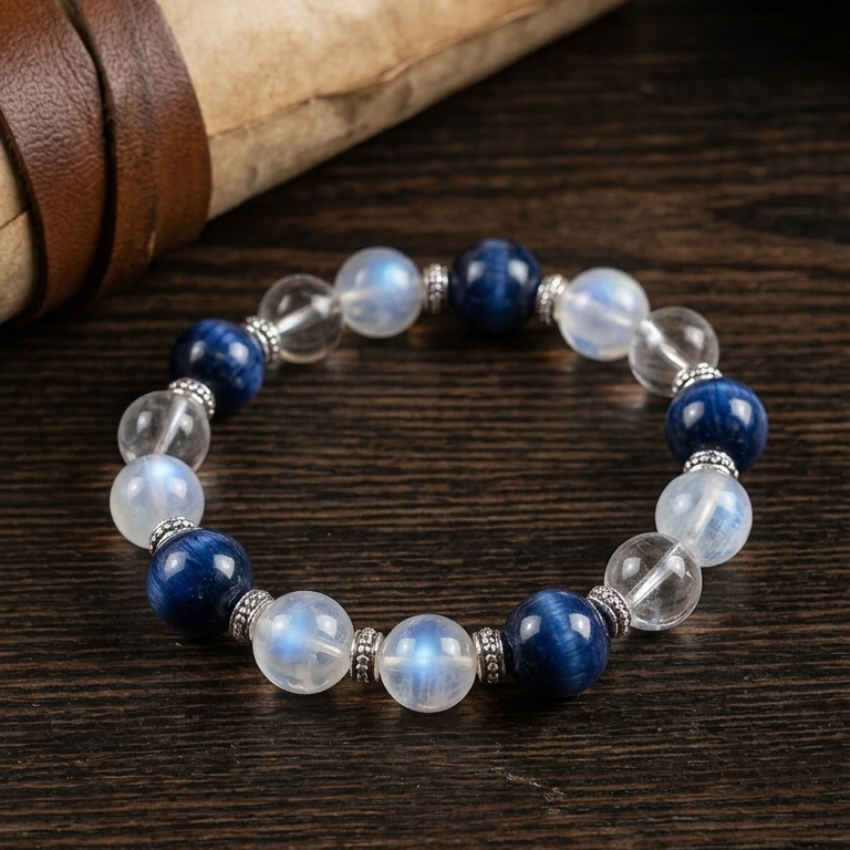 Handcrafted Moonstone & Kyanite Energy Bracelet