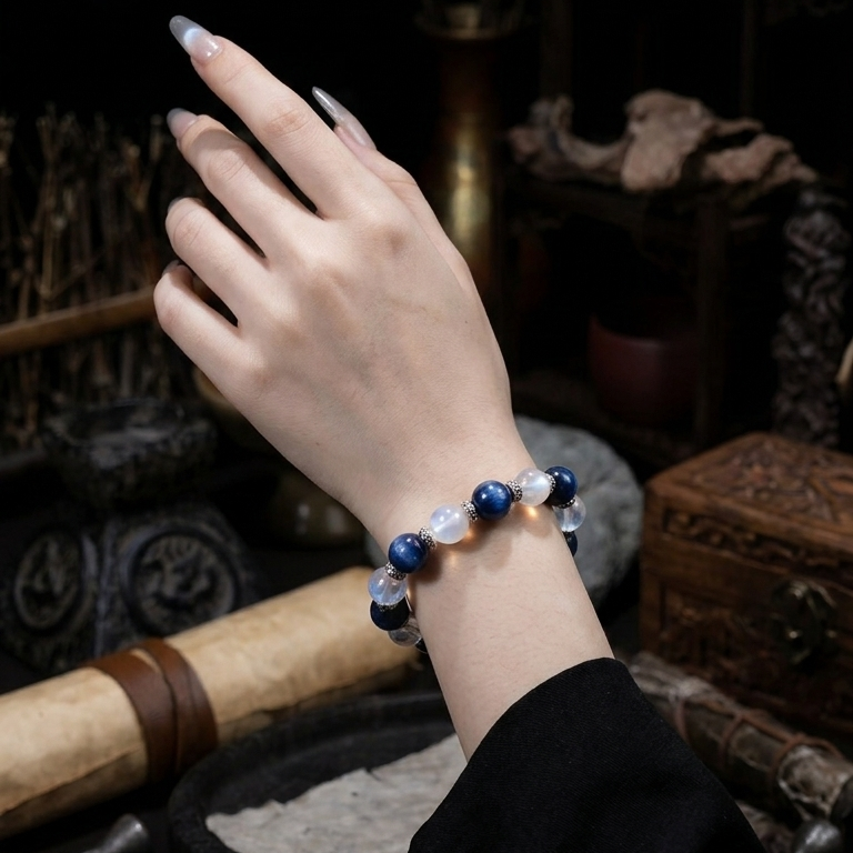 Handcrafted Moonstone & Kyanite Energy Bracelet