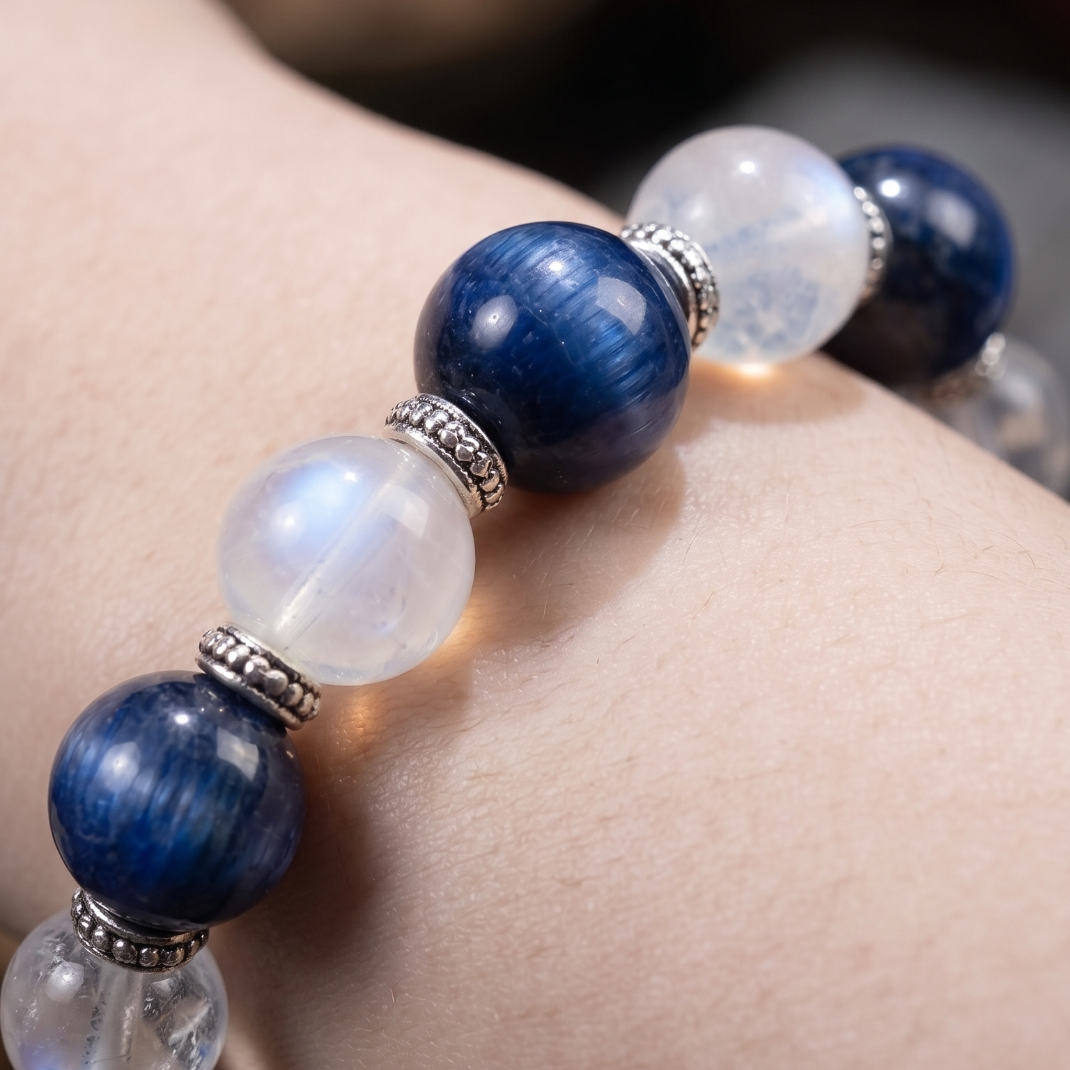 Handcrafted Moonstone & Kyanite Energy Bracelet