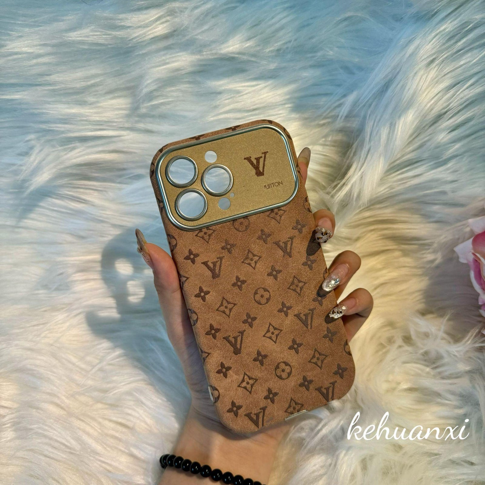 Classic Letters Leather iPhone Case