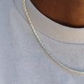 3 Prong Tennis Chain in Yellow Gold -2mm