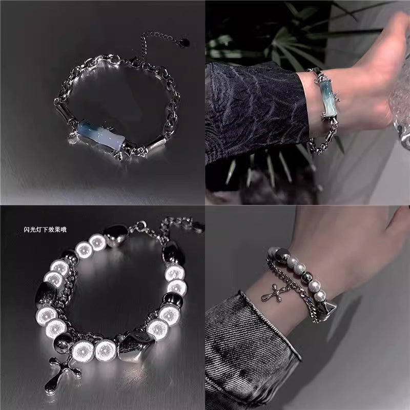 Cat-Eye Reflective Beaded Bracelet Collection