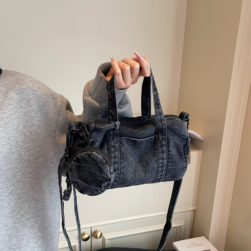 Retro Denim Messenger Bag for Women - Large Capacity Casual Shoulder Bag