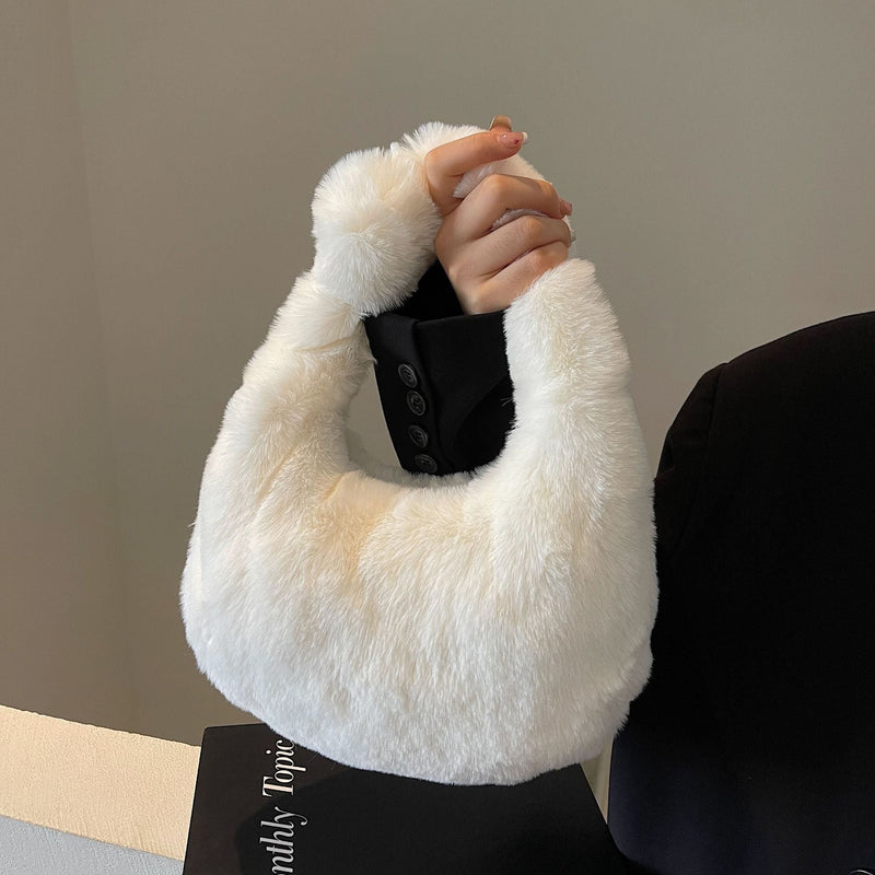 Plush Handbag Women's Versatile Dinner Bag