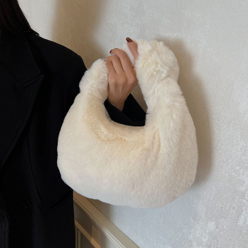 Plush Handbag Women's Versatile Dinner Bag