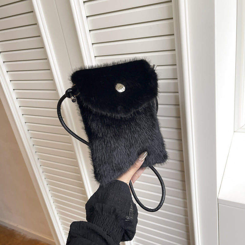 Cute Mini Plush Square Messenger Bag