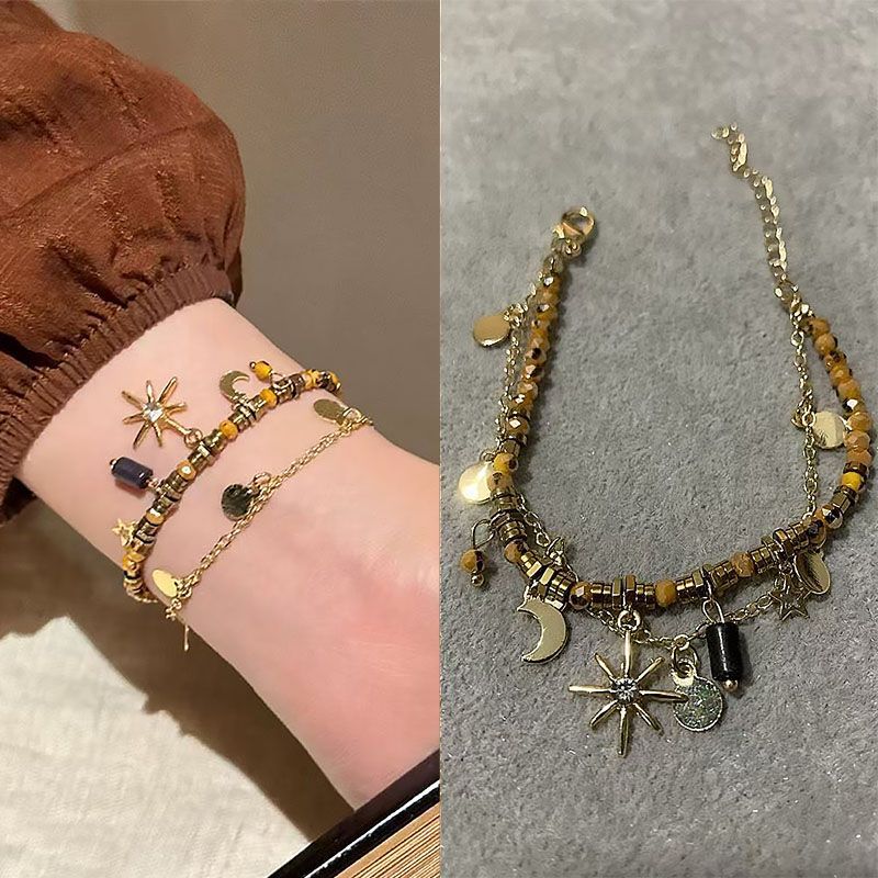 Bohemian Sunflower Double-Layer Beaded Bracelet