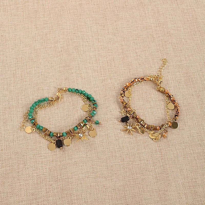 Bohemian Sunflower Double-Layer Beaded Bracelet