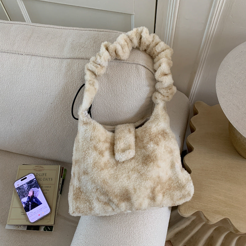 Niche Plush Fashion Women's Shoulder Bag Large Capacity Portable Messenger